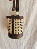 Elora - Rattan and Leather Handbag