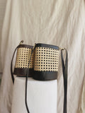 Elora - Rattan and Leather Handbag
