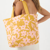 Day Tripper Tote Bag - Fall Flowers in Hey Girl/Hot Mustard by Aloha Collection