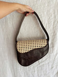 Charlotte - Rattan and Leather Shoulder Bag