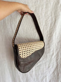 Charlotte - Rattan and Leather Shoulder Bag