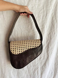 Charlotte - Rattan and Leather Shoulder Bag