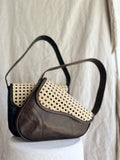 Charlotte - Rattan and Leather Shoulder Bag