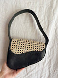 Charlotte - Rattan and Leather Shoulder Bag