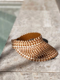 Woven Palm Leaf Visor - Two Tone