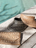 Woven Palm Leaf Visor - Two Tone