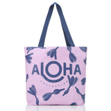 Reversible Tote Shell Lei in White/Navy by Aloha Collection