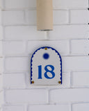 Santorini Blue | Mediterranean House Number