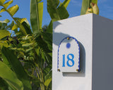 Santorini Blue | Mediterranean House Number