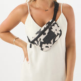 Mini Hip Pack - Fall Flowers in Black/Sandstone by Aloha Collection