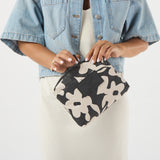 Small Pouch - Fall Flowers in Black/Sandstone by Aloha Collection