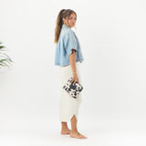 Small Pouch - Fall Flowers in Black/Sandstone by Aloha Collection