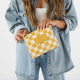 Small Pouch - Pua Check in Hot Mustard by Aloha Collection
