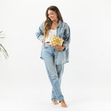 Small Pouch - Pua Check in Hot Mustard by Aloha Collection