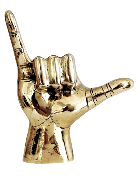 Big Gold Brass Shaka Hand