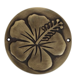 brass hibiscus plaque