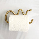 Wave Brass Toilet Roll Holder