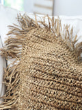 Raffia Fringed Cushion Cover