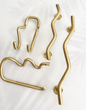 Wave Brass Double Hook