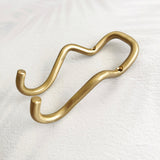 Wave Brass Double Hook
