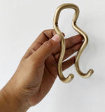 Wave Brass Double Hook