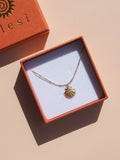 18K Gold Seashell Scallop Satellite Necklace