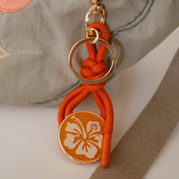 Hibiscus Enamel Bag Charm Keyring