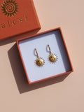 18K Gold Sun Earrings