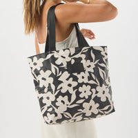 Day Tripper Tote Bag - Fall Flowers in Black/Sandstone Aloha Collection