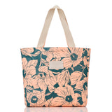 Day Tripper Tote Bag - Flor del Mar Day Tripper in Dark Teal/Peachy by Aloha Collection
