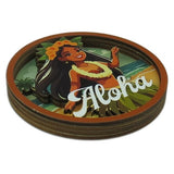 Hula Girl Coaster Magnet