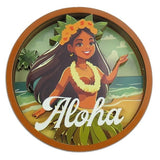 Hula Girl Coaster Magnet