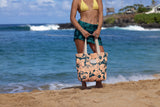 Day Tripper Tote Bag - Flor del Mar Day Tripper in Dark Teal/Peachy by Aloha Collection