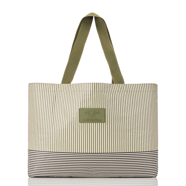 Holo Holo Reversible Tote “Cabana” in Olive/Sandstone by Aloha Collection