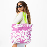 Aloha Collection Day Tripper Tote in “Holomua” Orchid and White