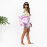 Aloha Collection Day Tripper Tote in “Holomua” Orchid and White