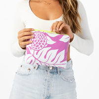 Aloha Collection Small Pouch “Holomua” in orchid and white