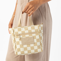 Crossbody Bag in Checkmate Crème/Dune by Aloha Collection