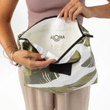 Max Pouch - Lū’au in White/Green Leaf print by Aloha Collection