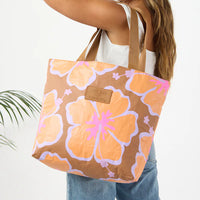 Day Tripper Tote Bag - Pua Waikiki in Toffee by Aloha Collection