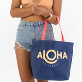 Reversible Tote Pape’ete by Samudra in Neon Moon/Navy by Aloha Collection