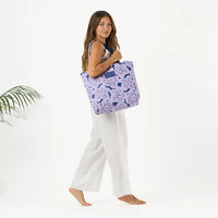 Day Tripper Tote Bag - Purau in Lilac/Navy by Aloha Collection