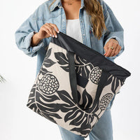 Day Tripper Tote Bag - Holomua in Black/Sandstone by Aloha Collection