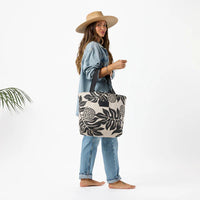 Day Tripper Tote Bag - Holomua in Black/Sandstone by Aloha Collection
