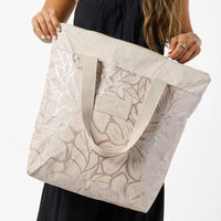 Day Tripper Tote Bag - Backyard in Oyster/Sandstone by Aloha Collection
