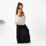 Day Tripper Tote Bag - Backyard in Oyster/Sandstone by Aloha Collection
