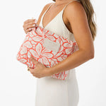 Mid Pouch -  Backyard in Red Haute/Sandstone by Aloha Collection