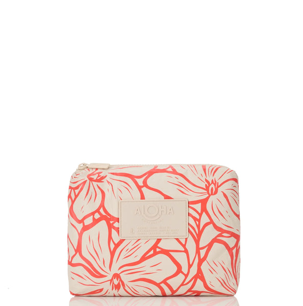 Small Pouch - Backyard in Red Haute/Sandstone Aloha Collection