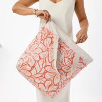 Day Tripper Tote Bag - Backyard in Red Haute/Sandstone by Aloha Collection