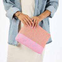 Mid Pouch -  Salina in Red Fruit Punch/Sandstone (Reversible) by Aloha Collection